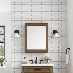 Home Decorators Collection Caville 24 in. W x 30 in. H Rectangular Brown Surface Mount Medicine Cabinet with Mirror in Almond Toffee -Makeup Mirrors Sales Store almond latte home decorators collection medicine cabinets with mirrors caville mc al 31 1000