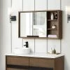 Home Decorators Collection Kordite 42 in. W x 24 in. H Rectangular Almond Latte Brown Surface Mount Medicine Cabinet with Mirror -Makeup Mirrors Sales Store almond latte home decorators collection medicine cabinets with mirrors kordite mc al 64 1000
