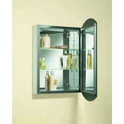 KOHLER Archer 20 in. W x 31 in. H Single Door Mirrored Recessed Medicine Cabinet in Anodized Aluminum -Makeup Mirrors Sales Store aluminum kohler medicine cabinets with mirrors k 3073 na 1d 1000