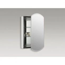 KOHLER Archer 20 in. W x 31 in. H Single Door Mirrored Recessed Medicine Cabinet in Anodized Aluminum -Makeup Mirrors Sales Store aluminum kohler medicine cabinets with mirrors k 3073 na 66 1000