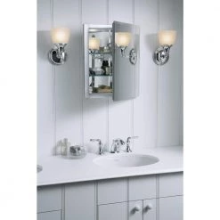KOHLER 15.5 in. W x 19.5 in. H x 5 in. D Aluminum Recessed Medicine Cabinet -Makeup Mirrors Sales Store aluminum kohler medicine cabinets with mirrors k cb clr1620fs 66 1000