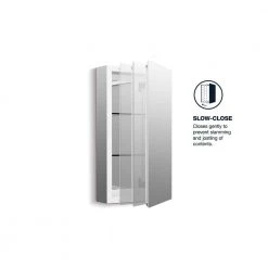 KOHLER 15 in. x 26 in. Aluminum Recessed or Surface Mount Soft Close Medicine Cabinet with Mirror in White Powder-Coat -Makeup Mirrors Sales Store aluminum kohler medicine cabinets with mirrors k r79215 ca1 a0 1000