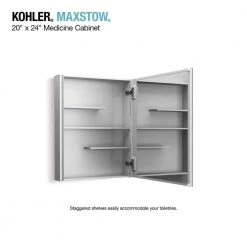 KOHLER Maxstow 20 in. x 24 in. Aluminum Frameless Surface-Mount Soft Close Medicine Cabinet with Mirror -Makeup Mirrors Sales Store aluminum kohler medicine cabinets with mirrors k r79224 la1 a0 1000