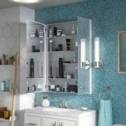 KOHLER Maxstow 30 in. x 40 in. Aluminum Frameless Surface-Mount Soft Close Medicine Cabinet with Mirror -Makeup Mirrors Sales Store aluminum kohler medicine cabinets with mirrors k r79228 la1 c3 1000