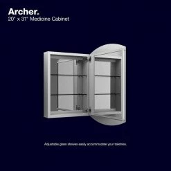 KOHLER Archer 20 in. x 31 in. Recessed or Surface Mount Soft Close Medicine Cabinet with Mirrored Door -Makeup Mirrors Sales Store aluminum kohler medicine cabinets with mirrors r79222 na 1d 1000