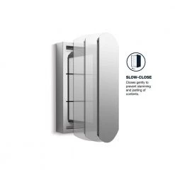 KOHLER Archer 20 in. x 31 in. Recessed or Surface Mount Soft Close Medicine Cabinet with Mirrored Door -Makeup Mirrors Sales Store aluminum kohler medicine cabinets with mirrors r79222 na 40 1000