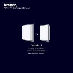 KOHLER Archer 20 in. x 31 in. Recessed or Surface Mount Soft Close Medicine Cabinet with Mirrored Door -Makeup Mirrors Sales Store aluminum kohler medicine cabinets with mirrors r79222 na 66 1000