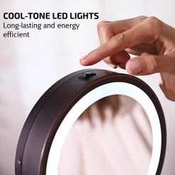 OVENTE 5.3 in. x 12.8 in. Tabletop Makeup Mirror in Antique Bronze -Makeup Mirrors Sales Store antique bronze ovente makeup mirrors mct70bz1x7x 1f 1000