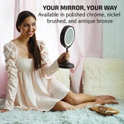 OVENTE 5.3 in. x 12.8 in. Tabletop Makeup Mirror in Antique Bronze -Makeup Mirrors Sales Store antique bronze ovente makeup mirrors mct70bz1x7x 76 1000