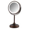 OVENTE Small Antique Bronze Lighted Mirror (13.2 in. H x 4.7 in. W), 1x, 7x Magnification -Makeup Mirrors Sales Store antique bronze ovente makeup mirrors mctr70abz1x7x 64 1000