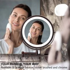 OVENTE 1.6 in. x 13.4 in. Makeup Mirror -Makeup Mirrors Sales Store antique bronze ovente makeup mirrors mfw85abz1x10x 1f 1000