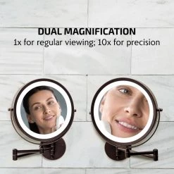 OVENTE 1.6 in. x 13.4 in. Makeup Mirror -Makeup Mirrors Sales Store antique bronze ovente makeup mirrors mfw85abz1x10x c3 1000