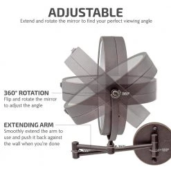 OVENTE 1.6 in. x 13.4 in. Makeup Mirror -Makeup Mirrors Sales Store antique bronze ovente makeup mirrors mfw85abz1x10x fa 1000