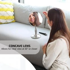 OVENTE Antique Bronze Tabletop Makeup Mirror, 8 Inch, Dual-Sided 1x / 7x Magnification (MNLAT80ABZ1X7X) -Makeup Mirrors Sales Store antique bronze ovente makeup mirrors mnlat80abz1x7x 66 1000