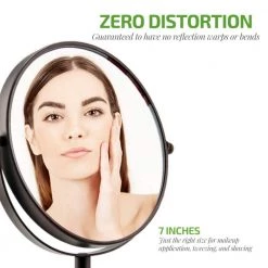 OVENTE 5.3 in. x 12.8 in. Tabletop Makeup Mirror in Antique Bronze -Makeup Mirrors Sales Store antique bronze ovente makeup mirrors mnlct70abz1x7x 1f 1000