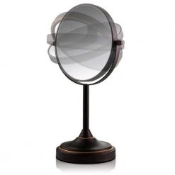 OVENTE 5.3 in. x 12.8 in. Tabletop Makeup Mirror in Antique Bronze -Makeup Mirrors Sales Store antique bronze ovente makeup mirrors mnlct70abz1x7x 44 1000