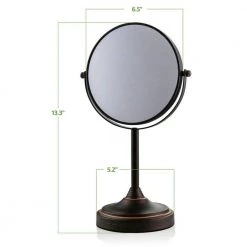 OVENTE 5.3 in. x 12.8 in. Tabletop Makeup Mirror in Antique Bronze -Makeup Mirrors Sales Store antique bronze ovente makeup mirrors mnlct70abz1x7x fa 1000