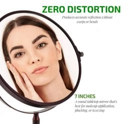 OVENTE 5.5 in. x 14.4 in. Tabletop Makeup Mirror in Antique Bronze -Makeup Mirrors Sales Store antique bronze ovente makeup mirrors mnldt70abz1x5x 4f 1000