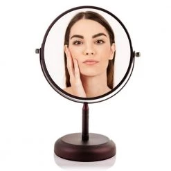 OVENTE 5.5 in. x 14.4 in. Tabletop Makeup Mirror in Antique Bronze