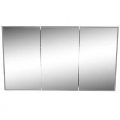 JENSEN Horizon 48 in. W x 28-1/4 in. H x 5 in. D Frameless Tri-View Recessed Bathroom Medicine Cabinet in White -Makeup Mirrors Sales Store basic white jensen medicine cabinets with mirrors dis255048x 40 1000
