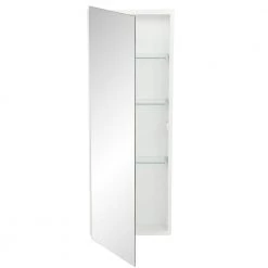 JENSEN Illusion 13 in. W x 36 in. H x 3-3/4 in. D Frameless Recessed Bathroom Medicine Cabinet in White -Makeup Mirrors Sales Store basic white jensen medicine cabinets with mirrors dis664x 40 1000