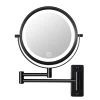 Lansi 21.2 in. W x 12 in. H Small Round Magnifying Foldable 10x Dimmable LED 2-side Bathroom Makeup Mirror in Black 1 Lansi 21.2 in. W x 12 in. H Small Round Magnifying Foldable 10x Dimmable LED 2-side Bathroom Makeup Mirror in Black -Makeup Mirrors Sales Store black makeup mirrors aybszhd581 64 1000