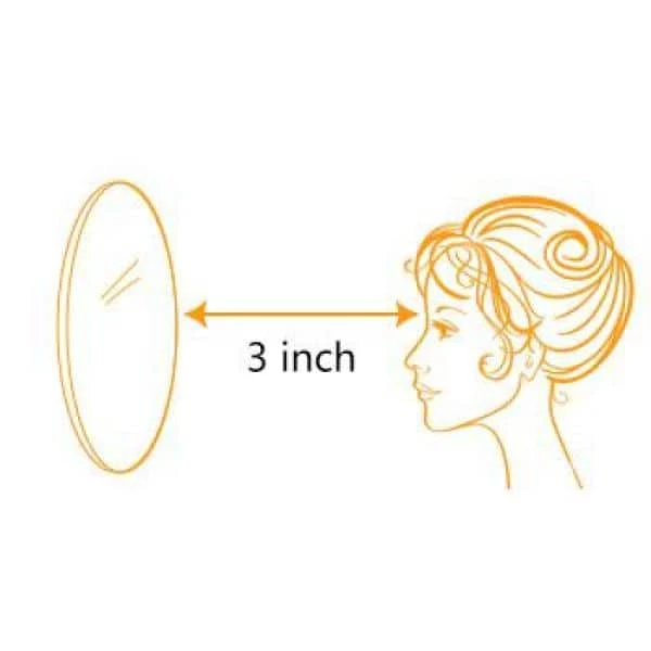 Lansi 21.2 in. W x 12 in. H Small Round Magnifying Foldable 10x Dimmable LED 2-side Bathroom Makeup Mirror in Black 5 Lansi 21.2 in. W x 12 in. H Small Round Magnifying Foldable 10x Dimmable LED 2-side Bathroom Makeup Mirror in Black - Image 3