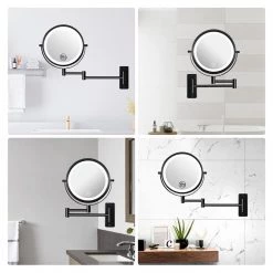 Lansi 21.2 in. W x 12 in. H Small Round Magnifying Foldable 10x Dimmable LED 2-side Bathroom Makeup Mirror in Black 20 Lansi 21.2 in. W x 12 in. H Small Round Magnifying Foldable 10x Dimmable LED 2-side Bathroom Makeup Mirror in Black -Makeup Mirrors Sales Store black makeup mirrors aybszhd581 76 1000