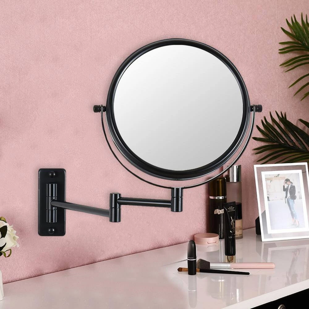 Unbranded 8 in. X 8 in. Small Round Magnifying Wall Mounted Bathroom Makeup Mirror in Adjustable 1x/10x Magnification 5 Unbranded 8 in. X 8 in. Small Round Magnifying Wall Mounted Bathroom Makeup Mirror in Adjustable 1x/10x Magnification - Image 3
