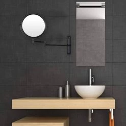Unbranded 8 in. W x 8 in. H Round Moving Up and Down Magnifying adjustable Freestanding Bathroom Makeup Mirror in Black 14 Unbranded 8 in. W x 8 in. H Round Moving Up and Down Magnifying adjustable Freestanding Bathroom Makeup Mirror in Black -Makeup Mirrors Sales Store black makeup mirrors ls8d w bk 44 1000