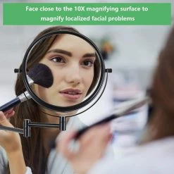 Unbranded 8 in. W X 8 in. H Round Magnifying Adjustable Freestanding Bathroom Makeup Mirror in Black -Makeup Mirrors Sales Store black makeup mirrors ls8k w bk fa 1000