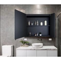 Unbranded 30 in. W x 26 in. H Black Rectangle Aluminum Recessed or Surface Mount Medicine Cabinet, Medicine Cabinet with Mirror -Makeup Mirrors Sales Store black medicine cabinets with mirrors 2022 9 23 3 44 1000