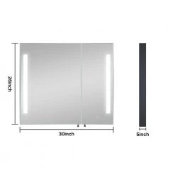 Unbranded 30 in. W x 26 in. H Black Rectangle Aluminum Recessed or Surface Mount Medicine Cabinet, Medicine Cabinet with Mirror -Makeup Mirrors Sales Store black medicine cabinets with mirrors 2022 9 23 3 c3 1000