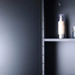 Unbranded 30 in. W x 26 in. H Medium Rectangular Black Iron Surface Mount Medicine Cabinet with Mirror and LED Light 13 Unbranded 30 in. W x 26 in. H Medium Rectangular Black Iron Surface Mount Medicine Cabinet with Mirror and LED Light -Makeup Mirrors Sales Store black medicine cabinets with mirrors asmbps037d 1f 1000