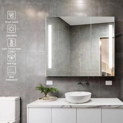 Unbranded 30 in. W x 26 in. H Medium Rectangular Black Iron Surface Mount Medicine Cabinet with Mirror and LED Light 12 Unbranded 30 in. W x 26 in. H Medium Rectangular Black Iron Surface Mount Medicine Cabinet with Mirror and LED Light -Makeup Mirrors Sales Store black medicine cabinets with mirrors asmbps037d 4f 1000