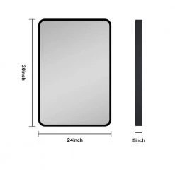 Unbranded 24 in. W x 30 in. H Rounded Rectangular Black Iron and Aluminum Recessed/Surface Mount Medicine Cabinet with Mirror 14 Unbranded 24 in. W x 30 in. H Rounded Rectangular Black Iron and Aluminum Recessed/Surface Mount Medicine Cabinet with Mirror -Makeup Mirrors Sales Store black medicine cabinets with mirrors ec mc2430 10117 c3 1000