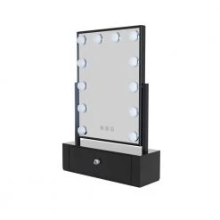 ProMounts 14.37 in. x 20.47 in. Lighted Tabletop Makeup Mirror in Black -Makeup Mirrors Sales Store black promounts makeup mirrors opcm002d 44 1000