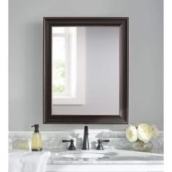 Home Decorators Collection 24 in. x 30 in. Fog Free Recessed or Surface Mount Medicine Cabinet in Oil Rubbed Bronze with Mirror -Makeup Mirrors Sales Store bronze home decorators collection medicine cabinets with mirrors 83016 31 1000