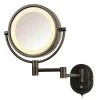 SEE ALL 8 in. x 8 in. Round Lighted Wall Mounted Direct Wired 5X Magnification Makeup Mirror in Bronze 2 SEE ALL 8 in. x 8 in. Round Lighted Wall Mounted Direct Wired 5X Magnification Makeup Mirror in Bronze -Makeup Mirrors Sales Store bronze see all makeup mirrors hlbzsa895d 64 1000