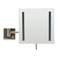 ALFI BRAND 7.875 in. x 7.875 in. Lighted Wall Makeup Mirror in Brushed Nickel -Makeup Mirrors Sales Store brushed nickel alfi brand makeup mirrors abm8wled bn 44 1000