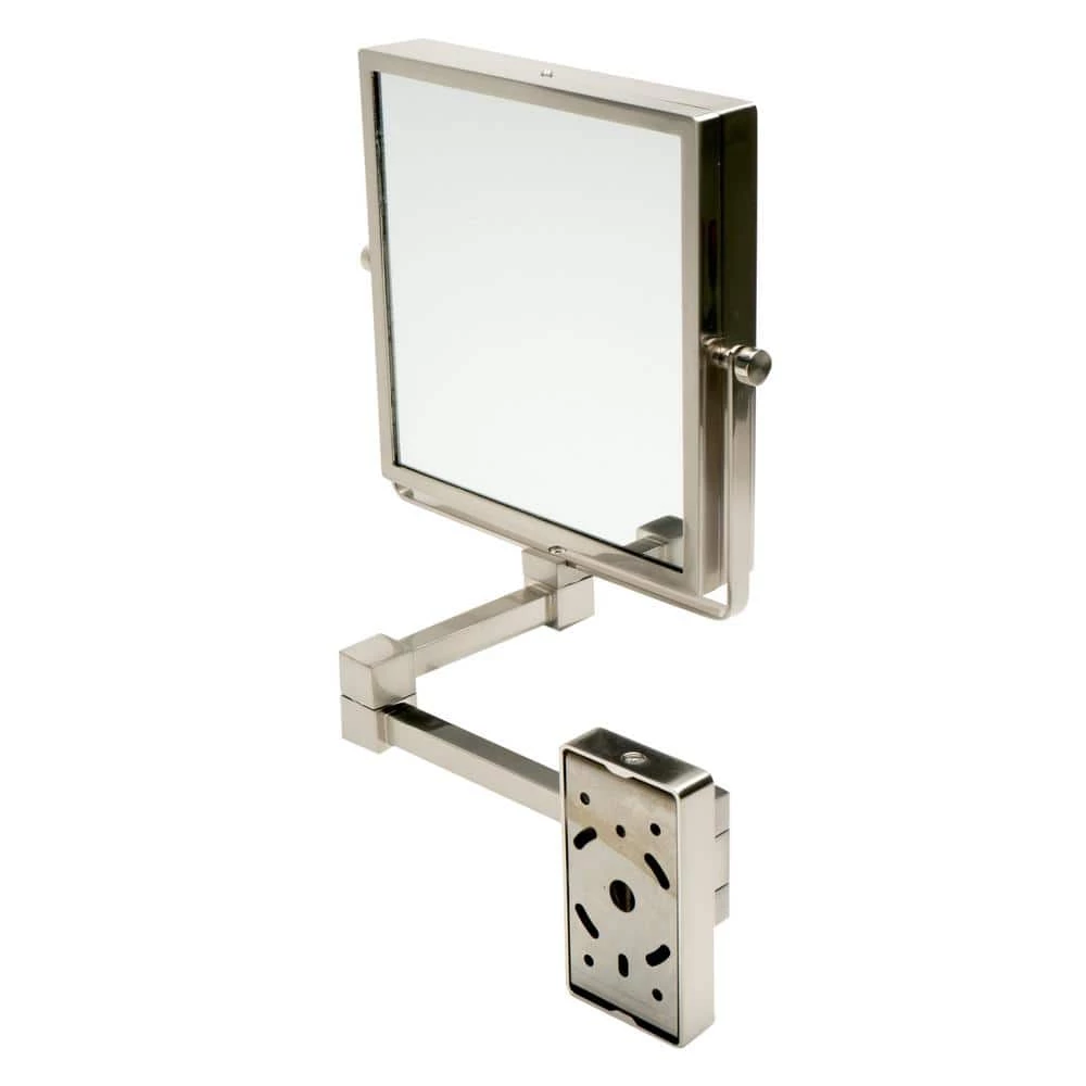 ALFI BRAND 8 in. x 8 in. Wall Makeup Mirror in Brushed Nickel 6 ALFI BRAND 8 in. x 8 in. Wall Makeup Mirror in Brushed Nickel - Image 4