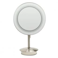 ALFI BRAND 9 in. x 14.25 in. Lighted Tabletop Makeup Mirror in Brushed Nickel 10 ALFI BRAND 9 in. x 14.25 in. Lighted Tabletop Makeup Mirror in Brushed Nickel -Makeup Mirrors Sales Store brushed nickel alfi brand makeup mirrors abm9fled bn 4f 1000