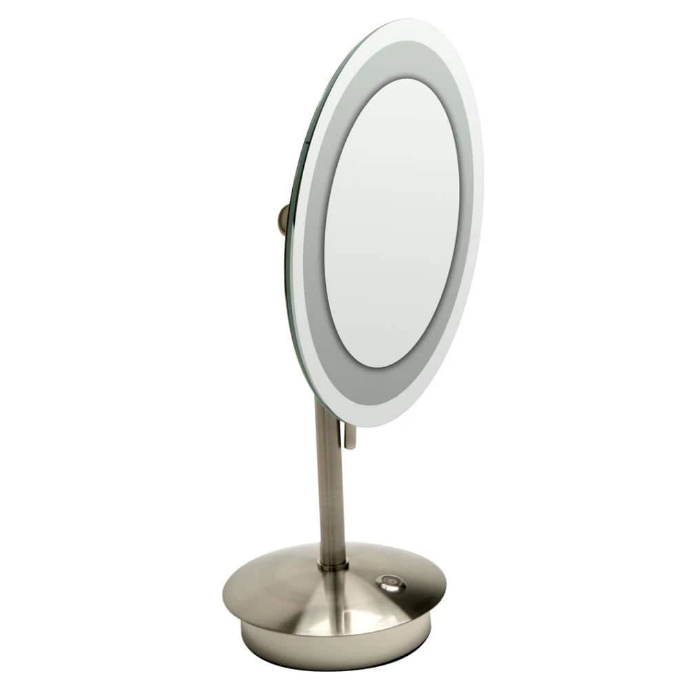ALFI BRAND 9 in. x 14.25 in. Lighted Tabletop Makeup Mirror in Brushed Nickel 3 ALFI BRAND 9 in. x 14.25 in. Lighted Tabletop Makeup Mirror in Brushed Nickel