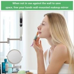 Unbranded 8 in. W x 8 in. H Round Magnifying Adjustable Freestanding Bathroom Makeup Mirror in Brushed Nickel -Makeup Mirrors Sales Store brushed nickel makeup mirrors ls8k w bn 44 1000