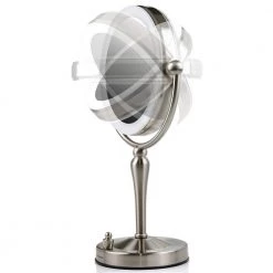 OVENTE Dual-Sided Magnifying LED Lighted Tabletop Makeup Mirror with Acrylic Edge with 1x 5x Magnification -Makeup Mirrors Sales Store brushed ovente makeup mirrors mkt75br1x5x fa 1000