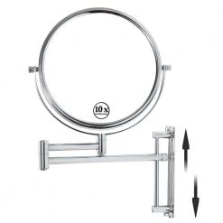 EAKYHOM 10X Wall Mount Bathroom Makeup Mirror in Chrome