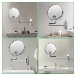 EAKYHOM 10X Wall Mount Bathroom Makeup Mirror in Chrome -Makeup Mirrors Sales Store chrome eakyhom makeup mirrors els8k wch10 fa 1000