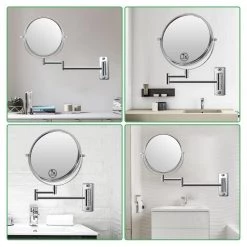 EAKYHOM 7X Wall Mount Bathroom Makeup Mirror in Chrome 15 EAKYHOM 7X Wall Mount Bathroom Makeup Mirror in Chrome -Makeup Mirrors Sales Store chrome eakyhom makeup mirrors els8k wch7 76 1000