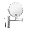 Unbranded 8 in. Small Round 10X HD Magnifying Double Sided Height Adjustable Telescopic Bathroom Makeup Mirror in Chrome Finish -Makeup Mirrors Sales Store chrome makeup mirrors aybszhd1191 64 1000
