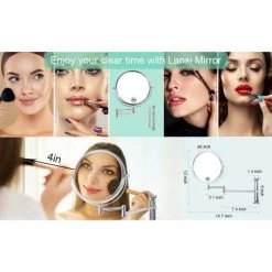 Unbranded 8 in. Small Round 10X HD Magnifying Double Sided Height Adjustable Telescopic Bathroom Makeup Mirror in Chrome Finish -Makeup Mirrors Sales Store chrome makeup mirrors aybszhd493 76 1000